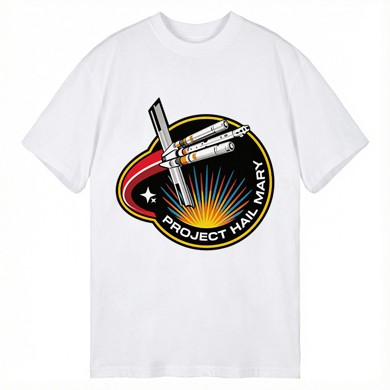 Modecanvas Space Rescue Mission Geek Retro Ringer DTG Printing Classic T-Shirt-modecanvas