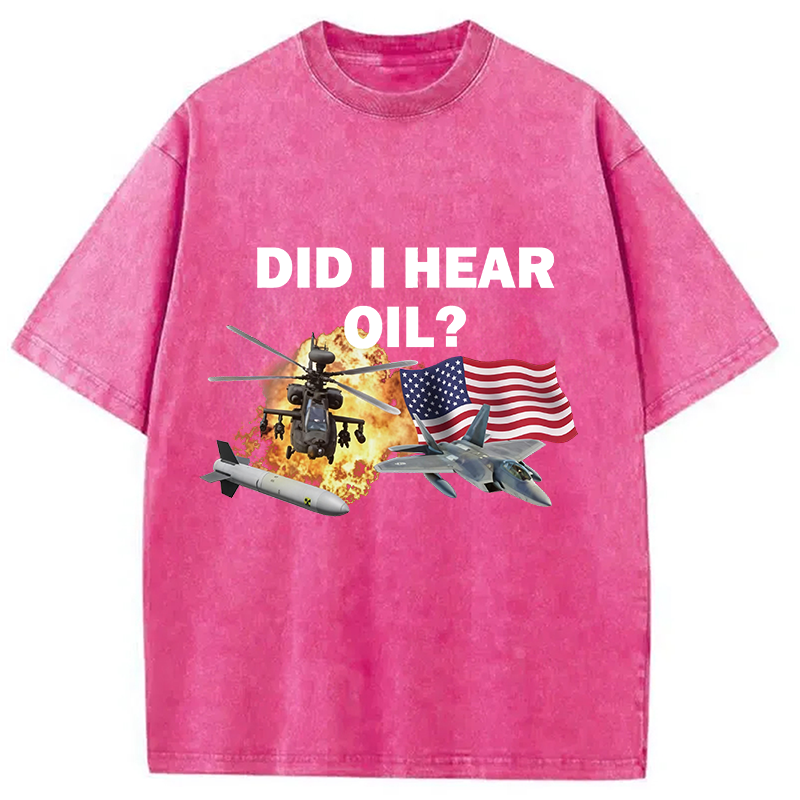 Modecanvas Did I Hear Oil DTG Printing Washed T-Shirt