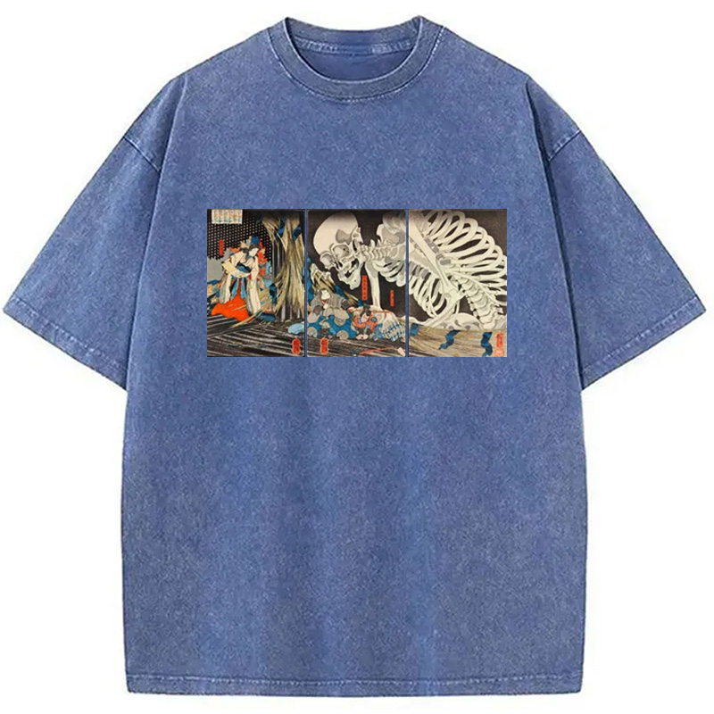 Modecanvas The Witch And The Skeleton Washed T-Shirt