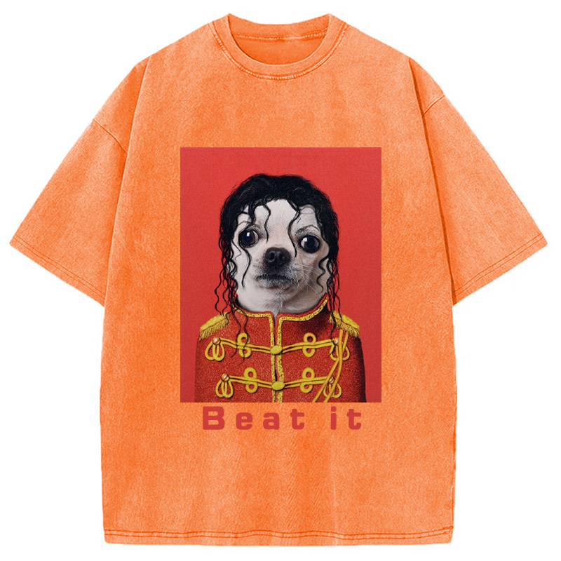 Modecanvas Beat It Dog Meme Washed T-Shirt