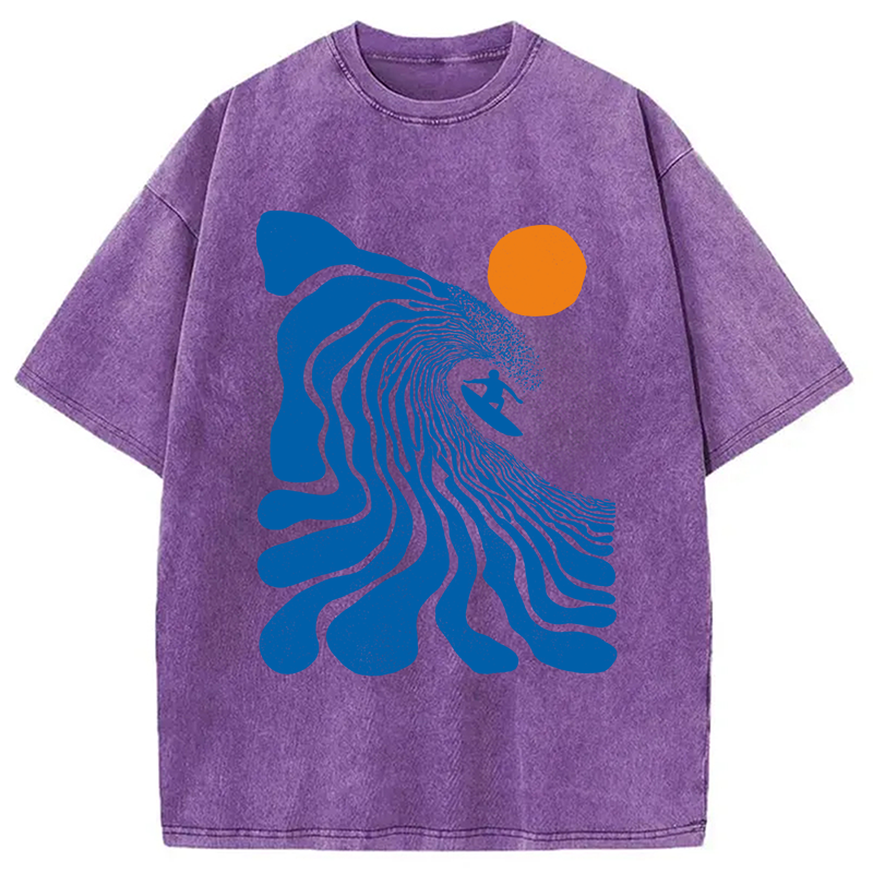 Modecanvas Surfing Time DTG Printing Washed T-Shirt
