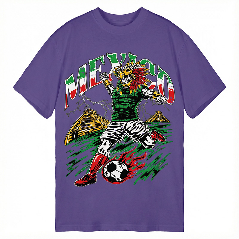 Modecanvas Mexico Soccer Skull DTG Printing Classic T-Shirt-modecanvas
