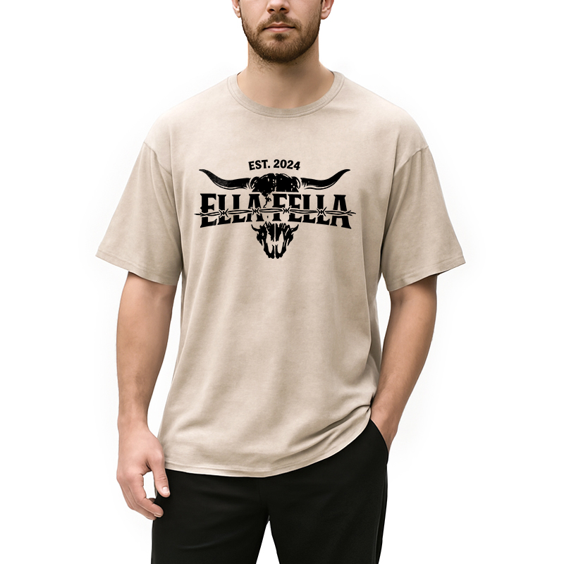 Modecanvas Ella Fella Plain DTG Printing Washed T-Shirt