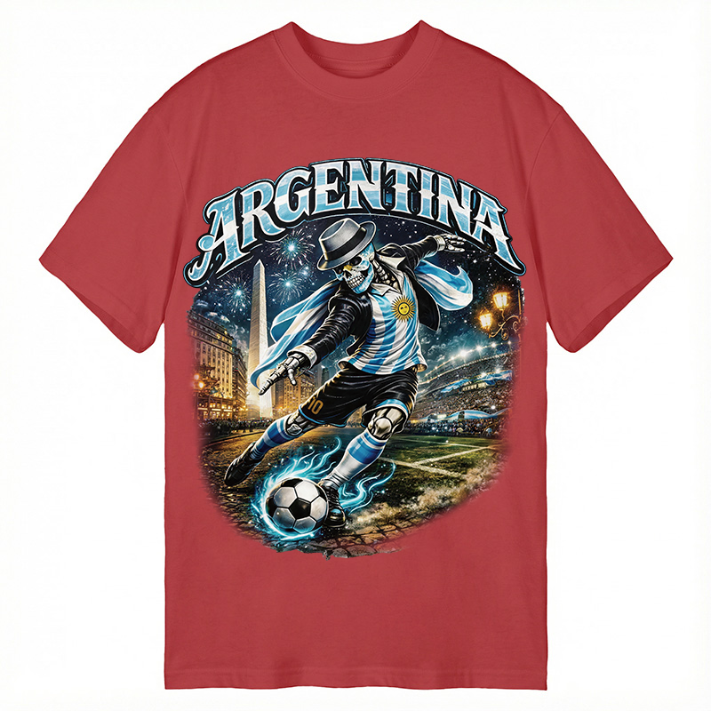 Modecanvas Skull Argentina Football DTG Printing Classic T-Shirt-modecanvas
