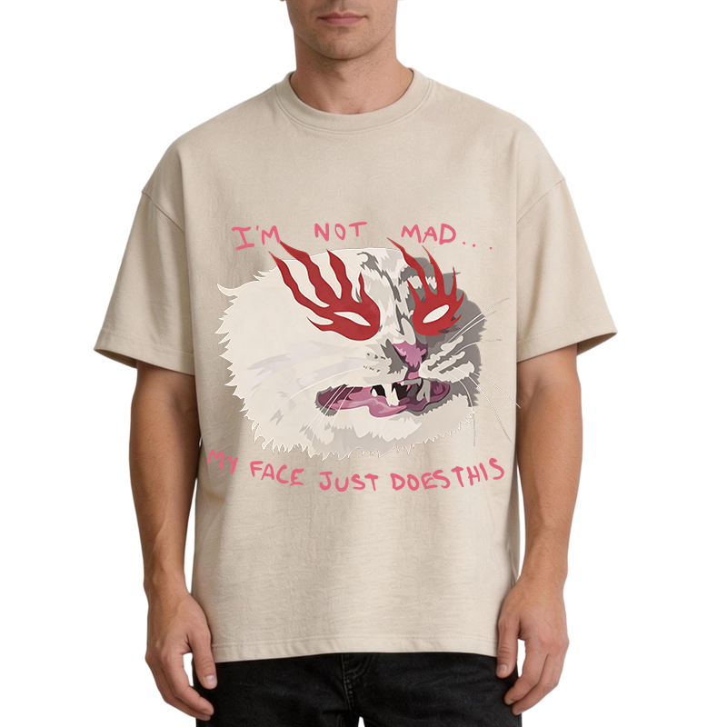 Modecanvas I'm Not Mad DTG Printing Washed T-Shirt