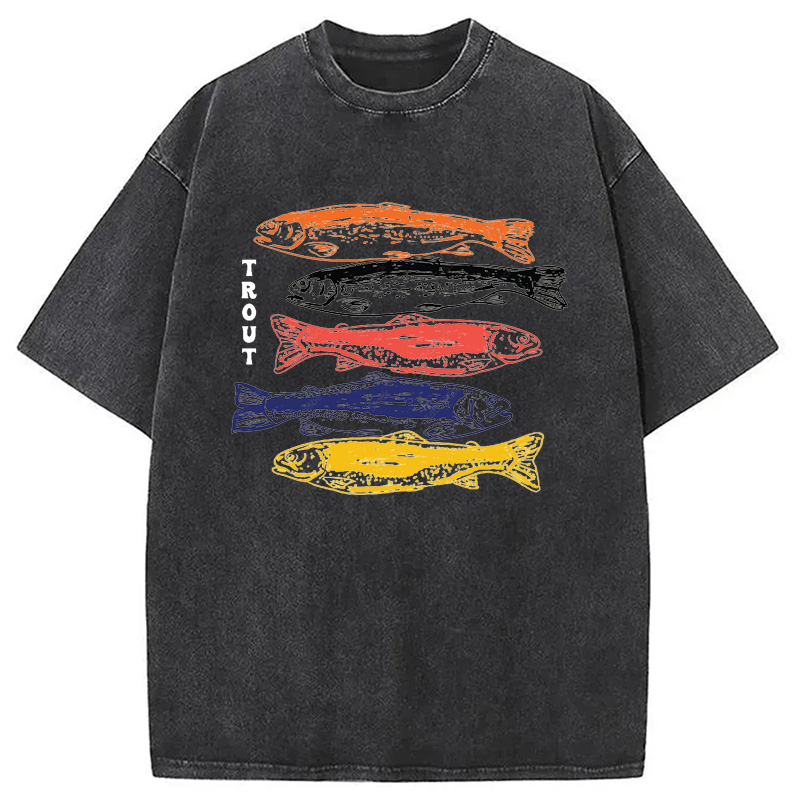 Modecanvas Japanese Trout Fish Washed T-Shirt