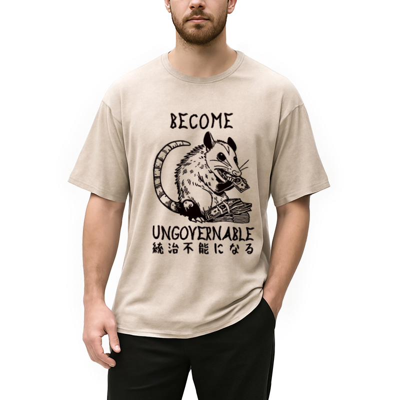 Modecanvas Ungovernable Opossum Washed T-Shirt