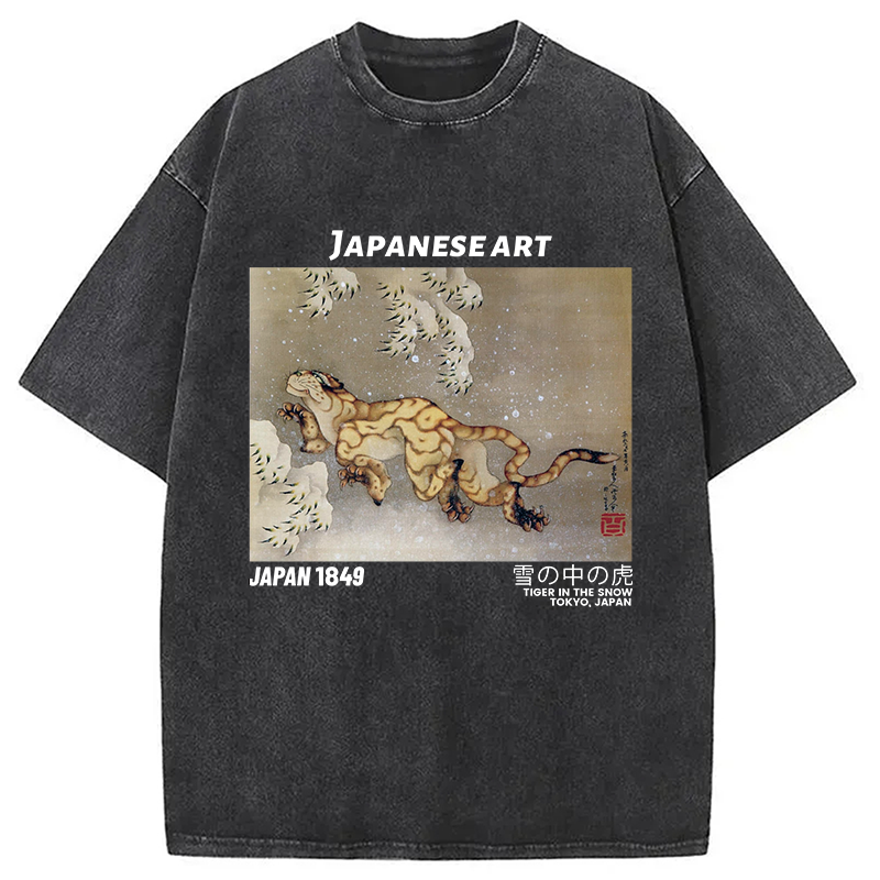 Modecanvas Tiger in the Snow Washed T-Shirt