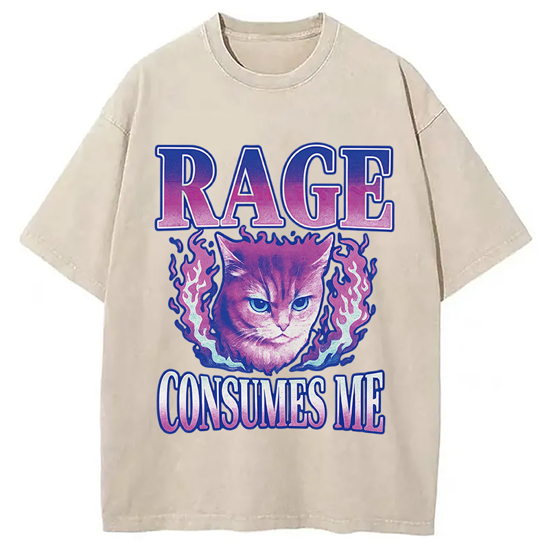 Modecanvas Rage Consumes Me DTG Printing Washed T-Shirt