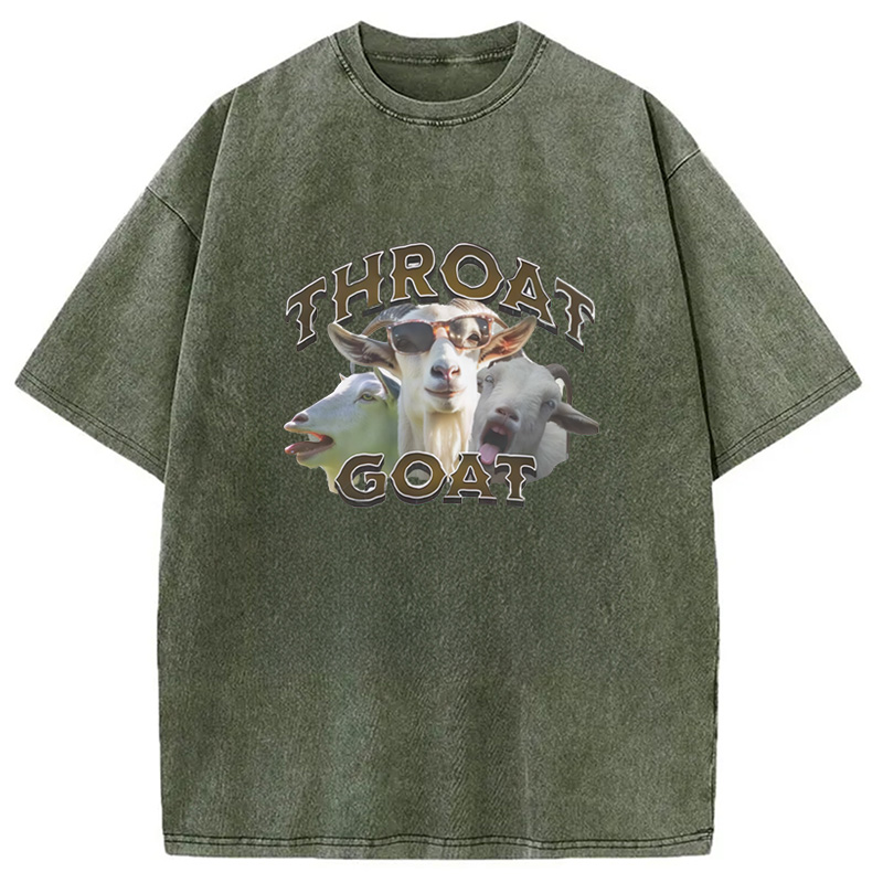 Modecanvas Throat Goats Meme Washed T-Shirt