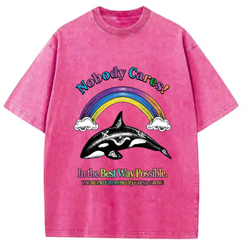 Modecanvas NOBODY CARES DTG Printing Washed T-Shirt