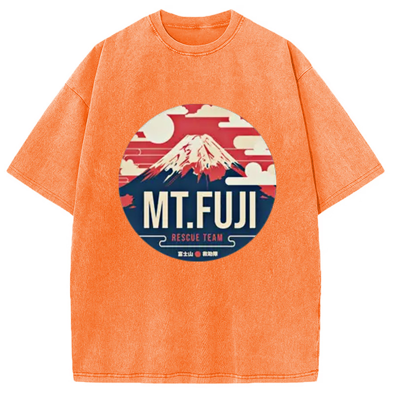 Modecanvas Japanese Mount Fuji Rescue Washed T-Shirt