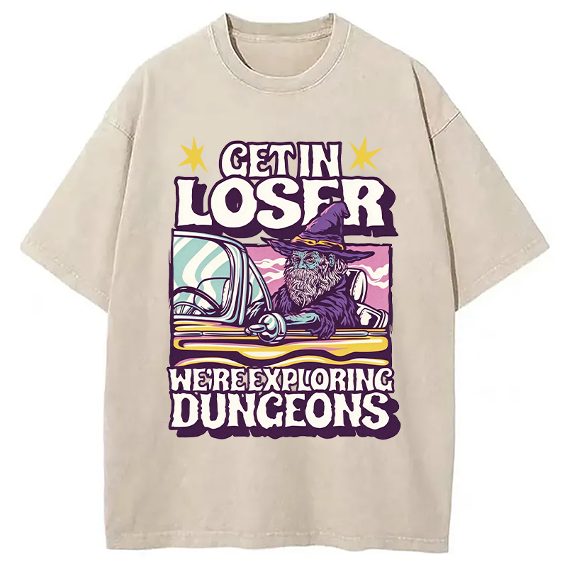Modecanvas Get In Loser DTG Printing Washed T-Shirt