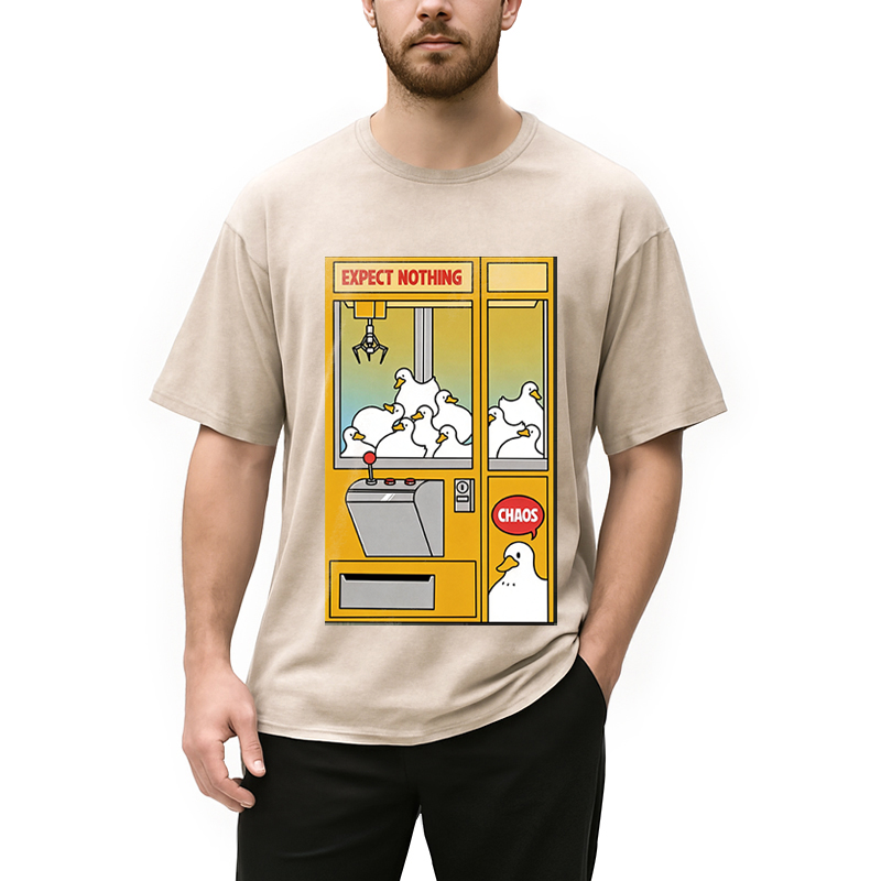 Modecanvas Chaos Machine Funny DTG Printing Washed T-Shirt