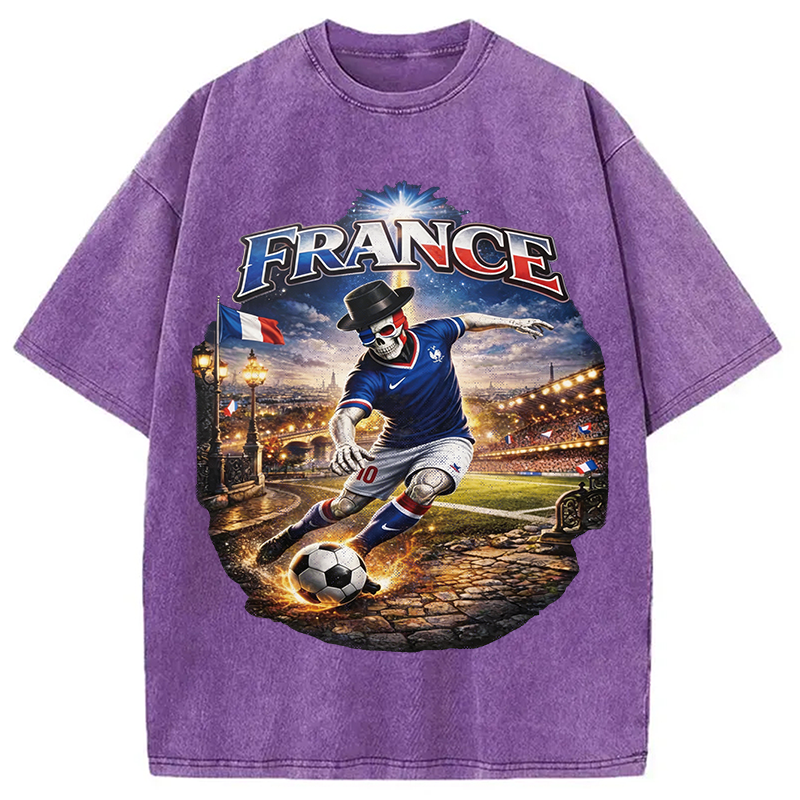 Modecanvas France Soccer DTG Printing Washed T-Shirt