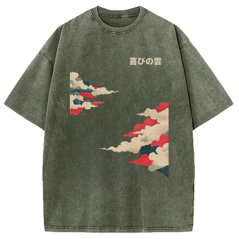 Modecanvas Japanese Clouds Washed T-Shirt