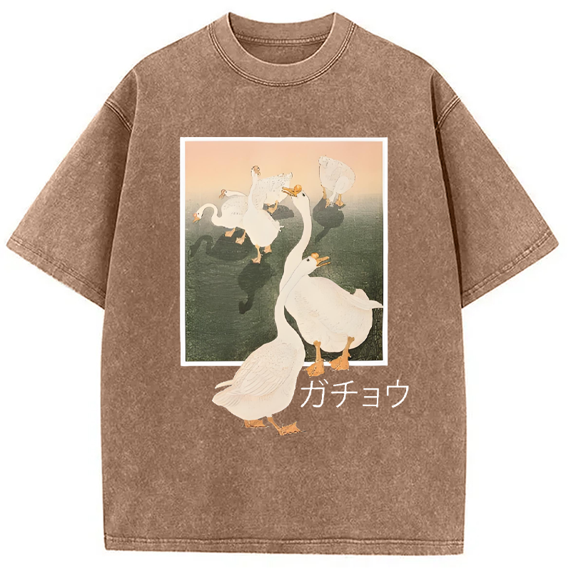 Modecanvas Goose Vintage Japanese Kanji Washed T-Shirt