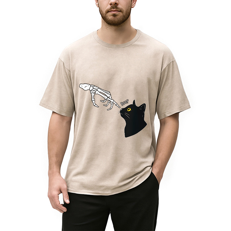 Modecanvas Cat Spooky Boop Washed T-Shirt