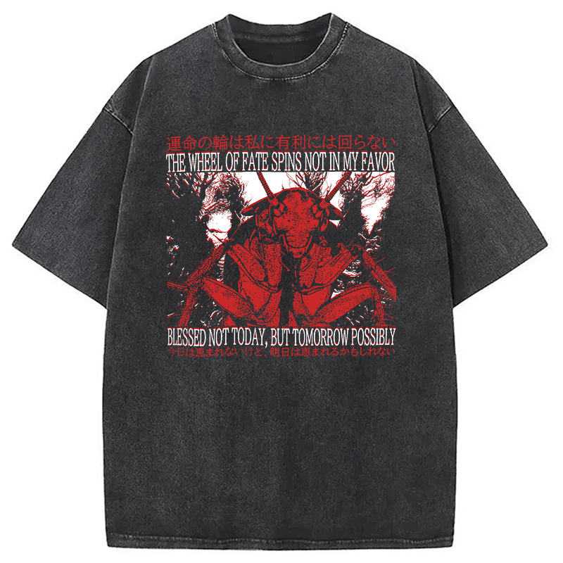 Modecanvas The Wheel Of Fate Cockroach Washed T-Shirt