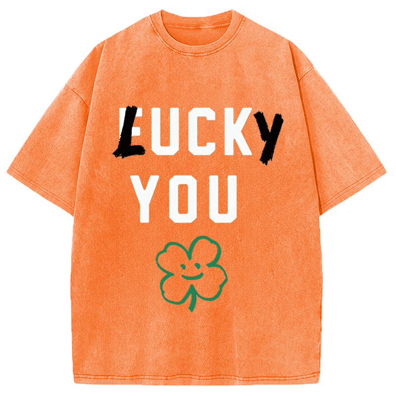 Modecanvas Lucky You DTG Printing Washed T-Shirt