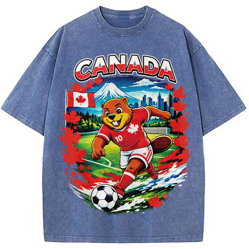 Modecanvas Canada Soccer DTG Printing Washed T-Shirt