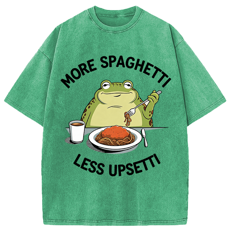 Modecanvas More Spaghetti Less Upsetti Frog DTG Printing Washed T-Shirt