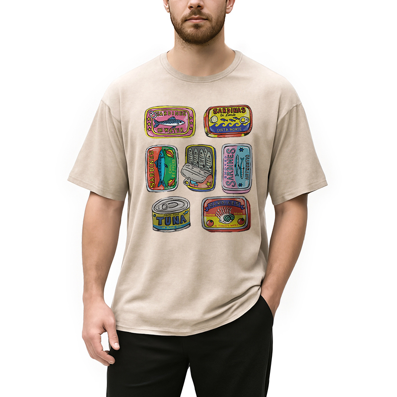 Modecanvas Sardines Canned Washed T-Shirt