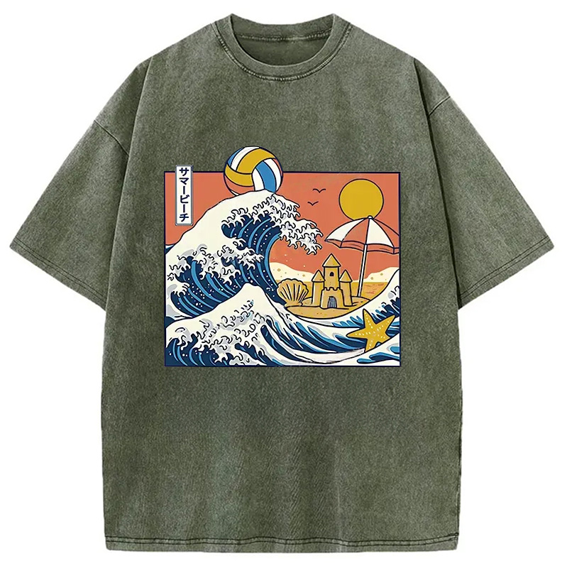 Modecanvas Summer Beach Washed T-Shirt