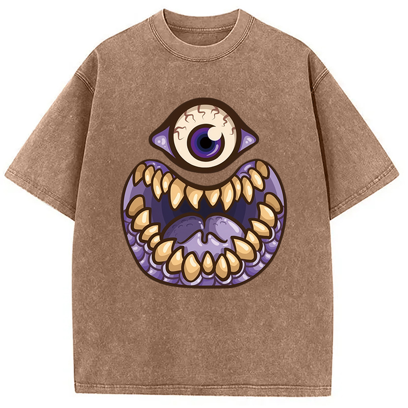 Modecanvas One-Eyed People Eater Washed T-Shirt