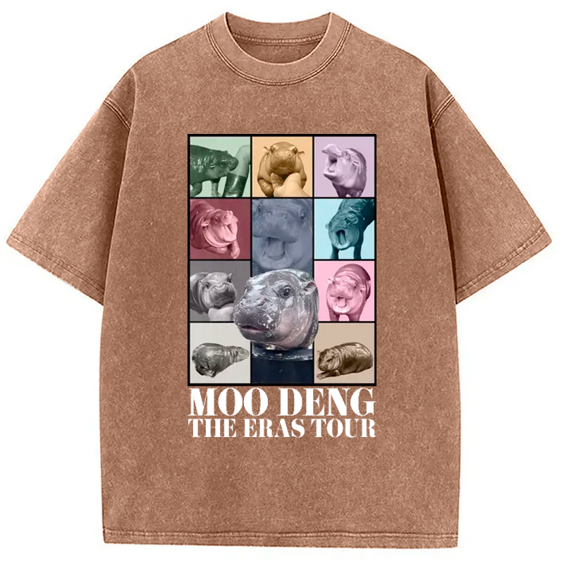 Modecanvas Moodeng Hippo The Era Tour Washed T-Shirt