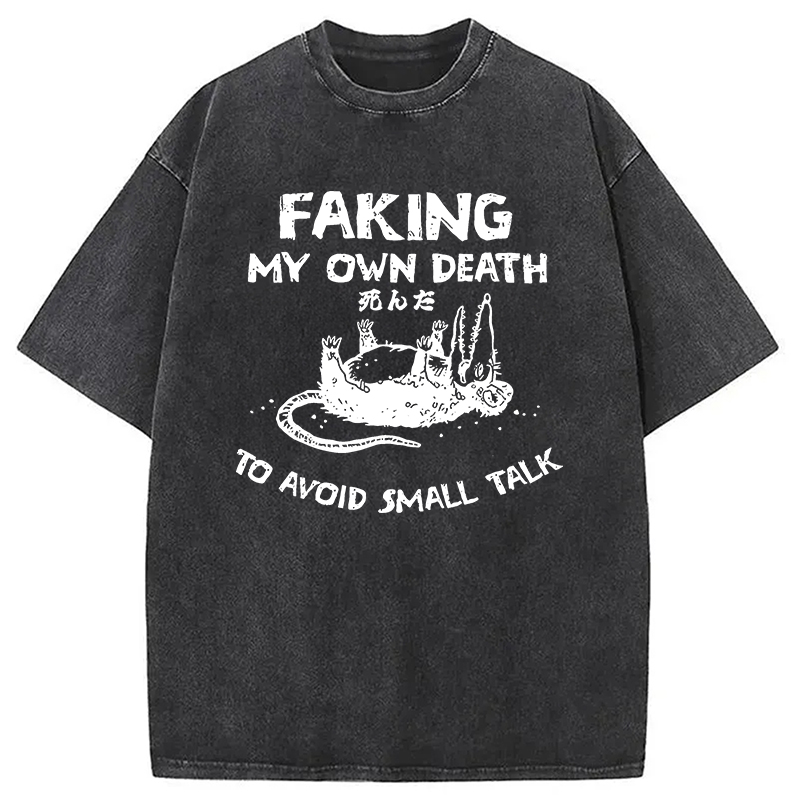Modecanvas Faking My Own Death Washed T-Shirt