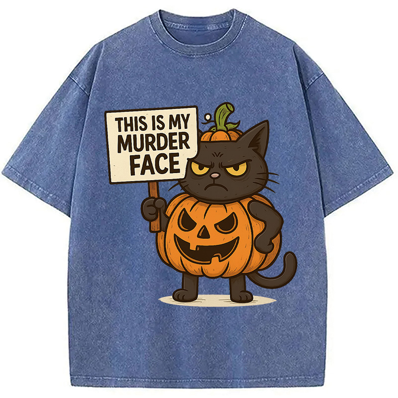Modecanvas This Is My Murder Face Washed T-Shirt
