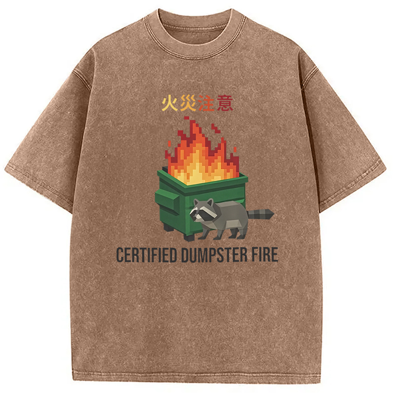Modecanvas Certified Dumpster Fire Washed T-Shirt