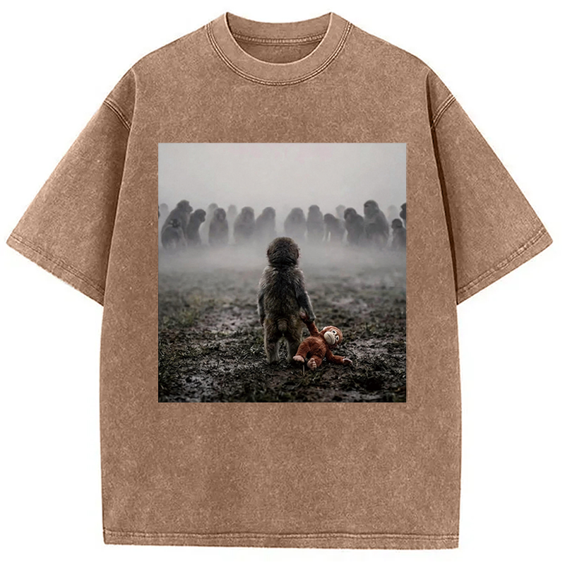 Modecanvas Punch Monkey DTG Printing Washed T-Shirt