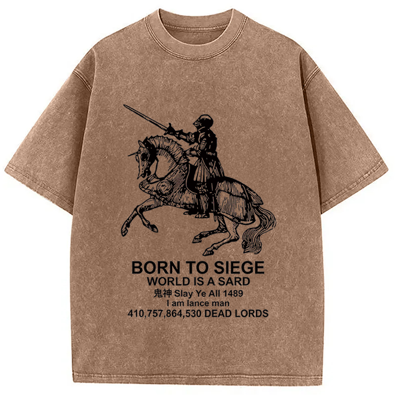 Modecanvas Born To Siege DTG Printing Washed T-Shirt