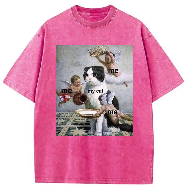 Modecanvas My Cat Washed T-Shirt