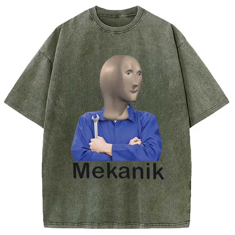 Modecanvas MEKANIK at Your Service DTG Printing Washed T-Shirt