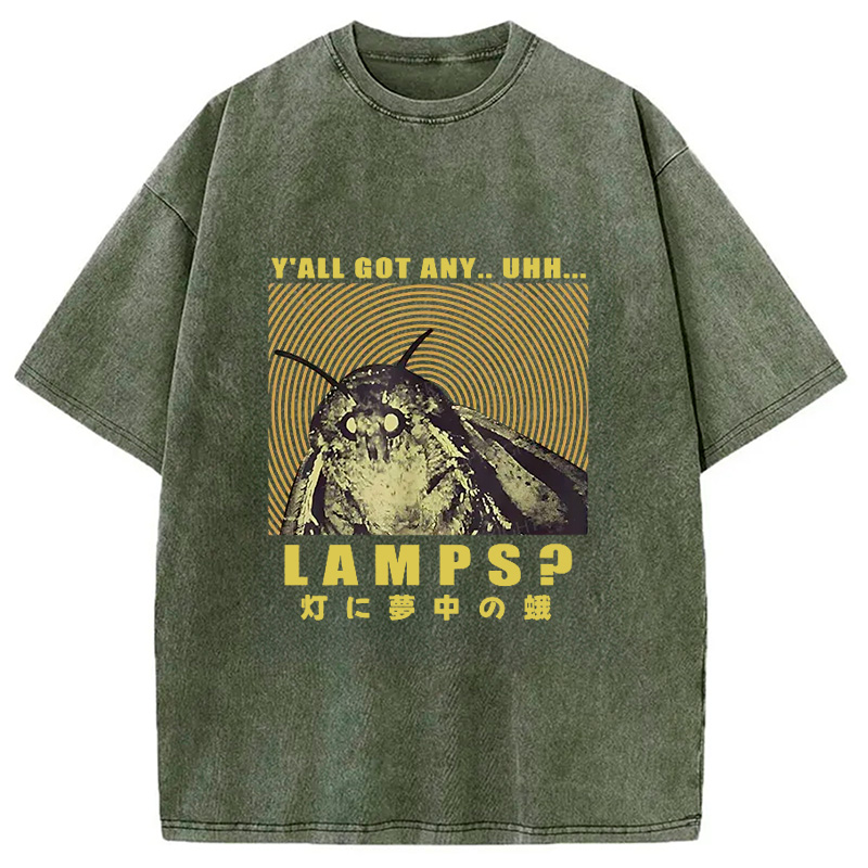 Modecanvas Moth Obsessed With The Light Washed T-Shirt-modecanvas