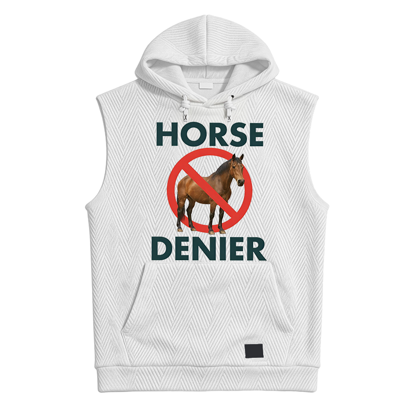 Modecanvas Funny Horse Denier Conspiracy Theory Hooded Tank