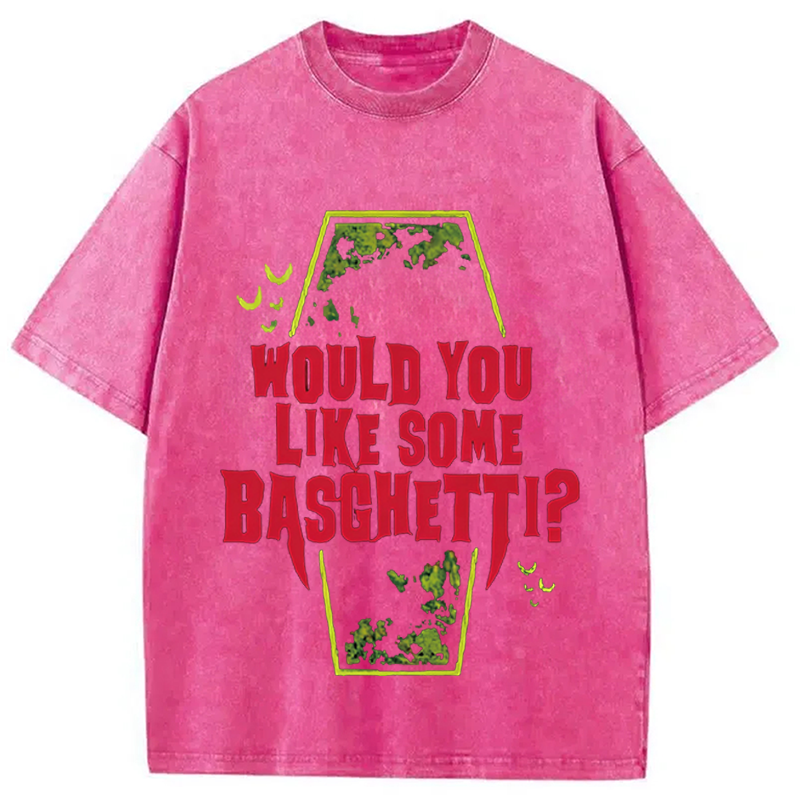 Modecanvas Would You Like Some Basghetti DTG Printing Washed T-Shirt