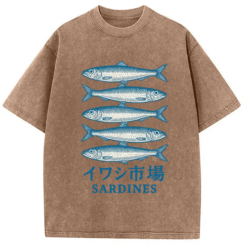 Modecanvas Japanese Sardines Market Washed T-Shirt