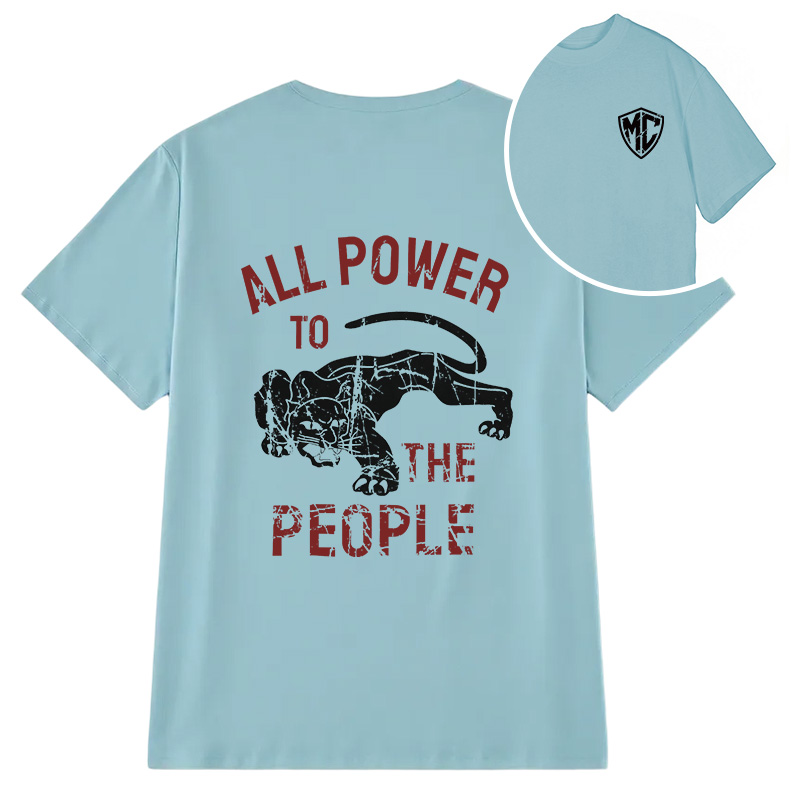 Modecanvas Defense All Power to The People DTG Printing Back Classic T-Shirt