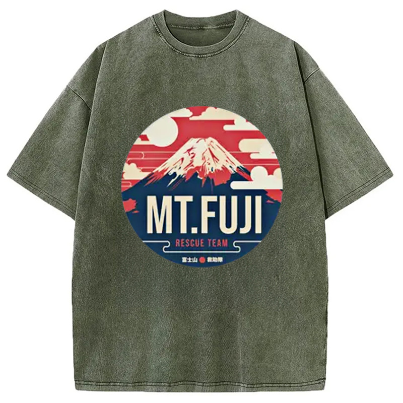Modecanvas Japanese Mount Fuji Rescue Washed T-Shirt