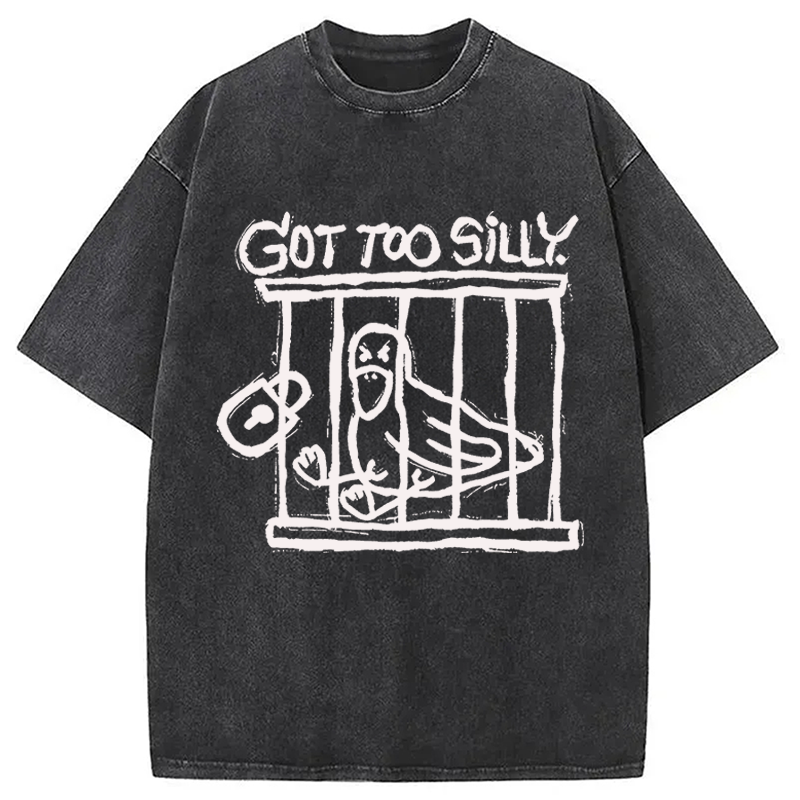 Modecanvas Lock Up A Stupid Goose Washed T-Shirt-modecanvas