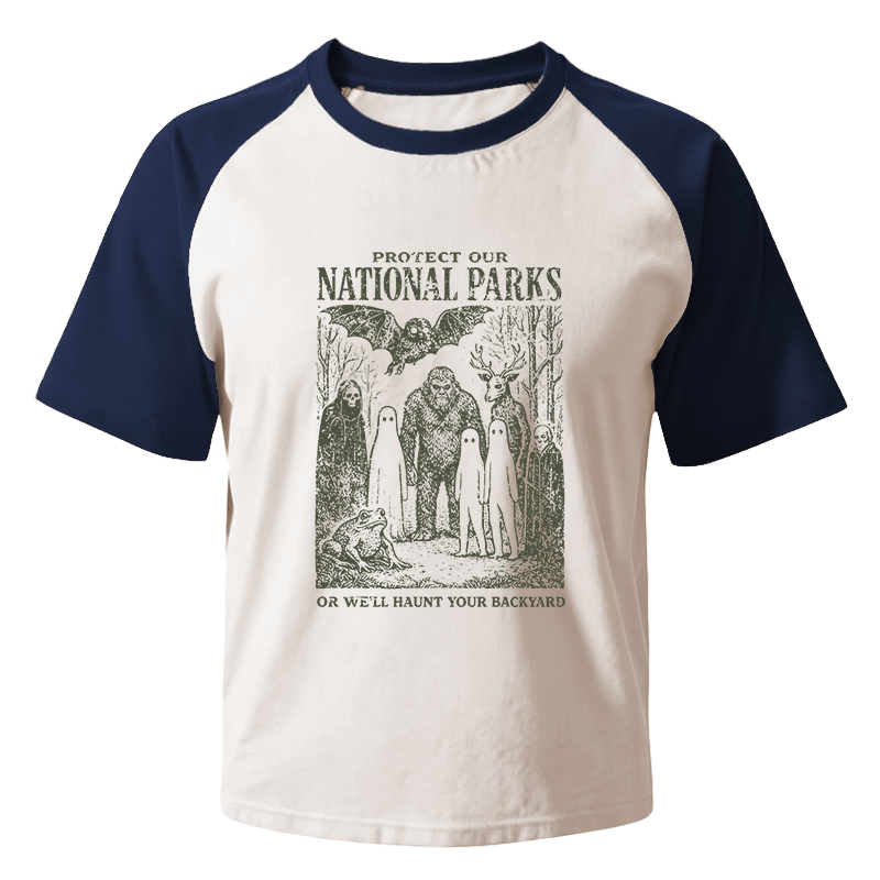 Modecanvas Mothman Protect Our Parks Raglan T-Shirt