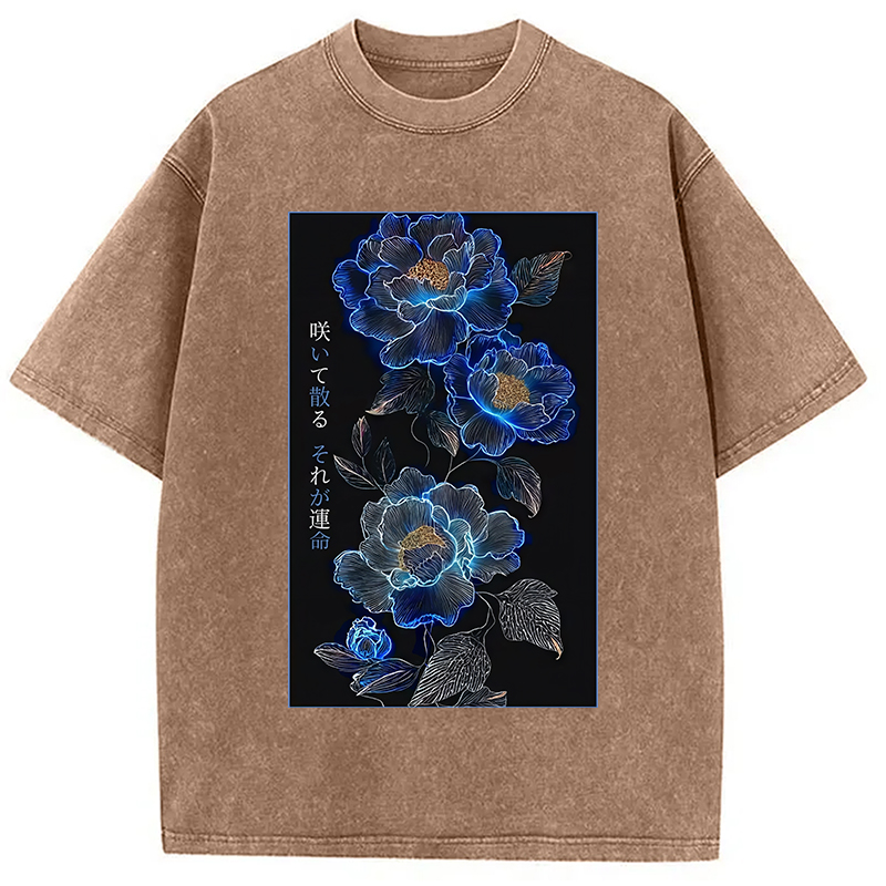 Modecanvas The Sea Of Flowers In The Darkness Washed T-Shirt