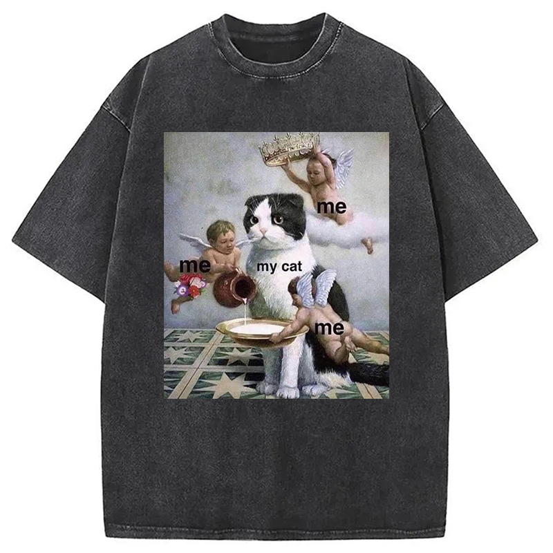 Modecanvas My Cat Washed T-Shirt
