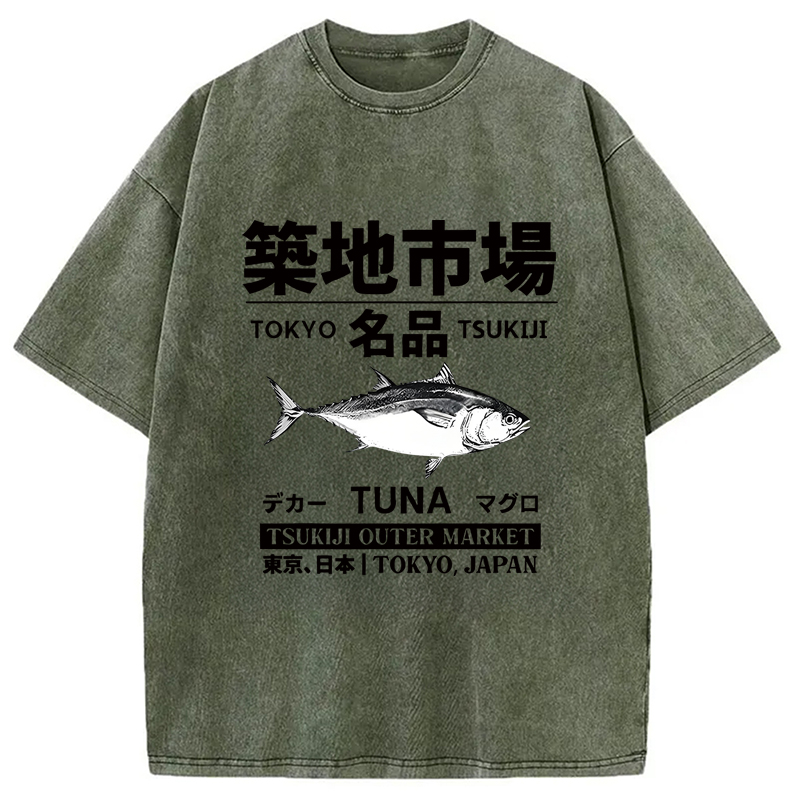 Modecanvas Tsukiji Tuna Market Washed T-Shirt