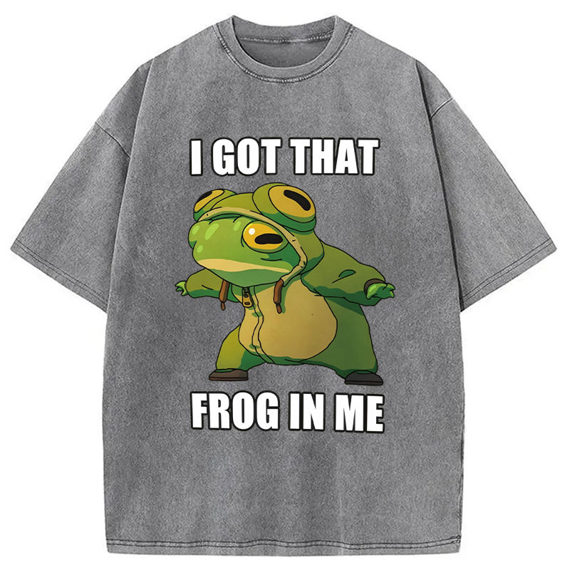 Modecanvas I Got That Frog In Me Funny DTG Printing Washed T-Shirt