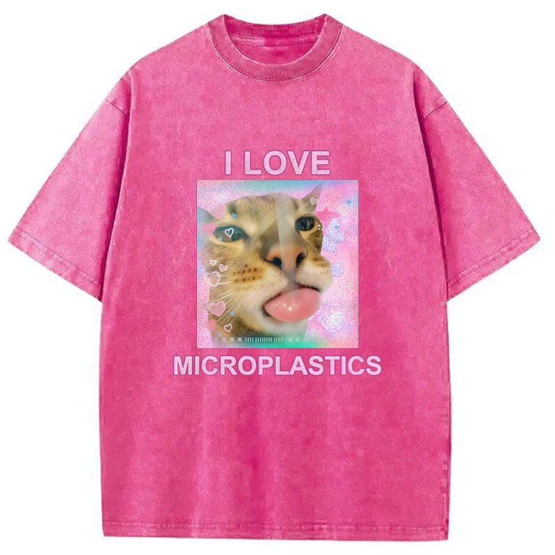 Modecanvas I Love Microplastics Washed T-Shirt